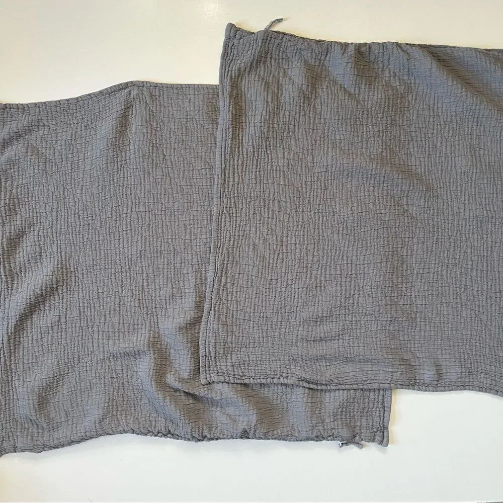 Set of 2 Restoration Hardware Cotton Gauze Grey Pillow Shams
